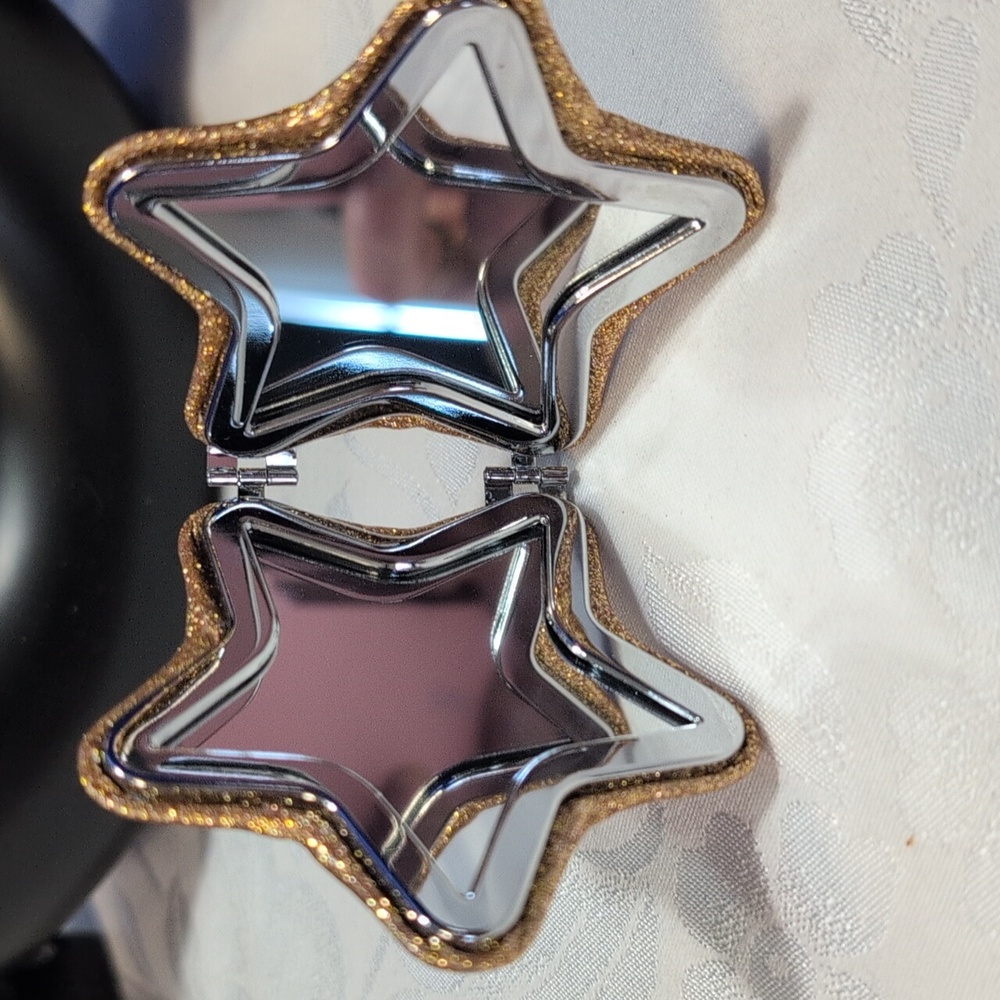 Coach Double Sided Star Compact Mirror - Glitter Gold - Picture 3 of 4